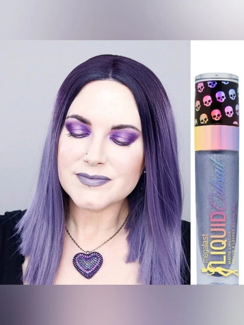 GUNMETAL HEART Wet N Wild RARE Goth-O-Graphic Liquid Lip NWOBox